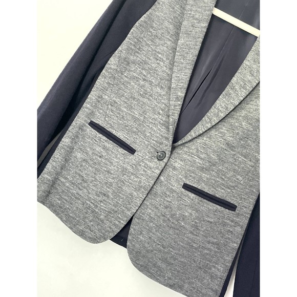 J Crew Colorblock wool blend blazer Jacket Gray Navy OneButton Size 4 Small h1 - Picture 8 of 12